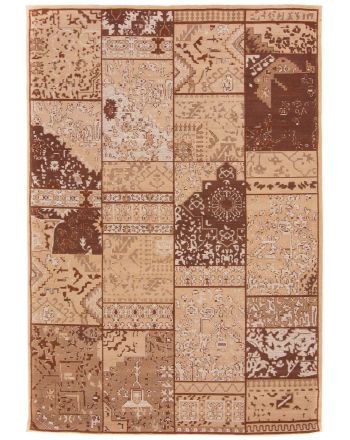 Tappeto a tessitura Kilim Patchwork Sofi Beige