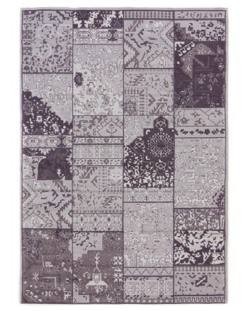 Tappeto a tessitura Kilim Patchwork Sofi Nero