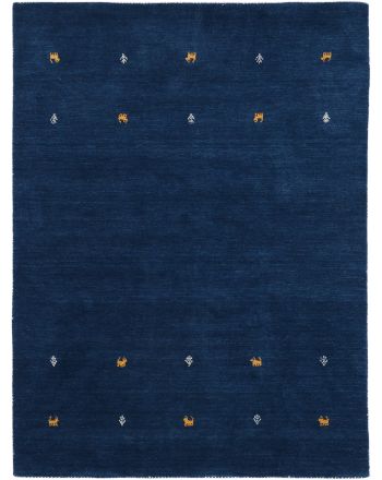 Tappeto di lana Gabbeh Uni Blu