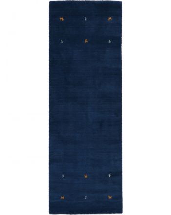 Tappeto di lana Gabbeh Uni passatoia Blu