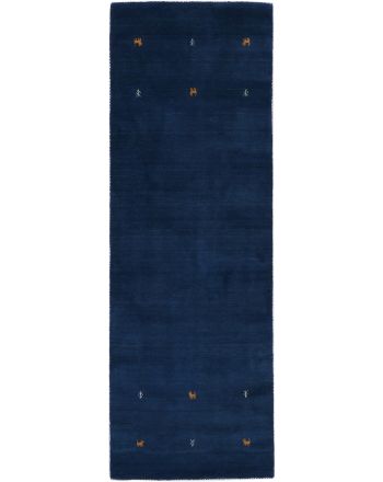 Tappeto di lana Gabbeh Uni passatoia Blu
