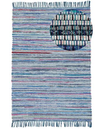 Tappeto a tessitura Kilim Chindi Blu