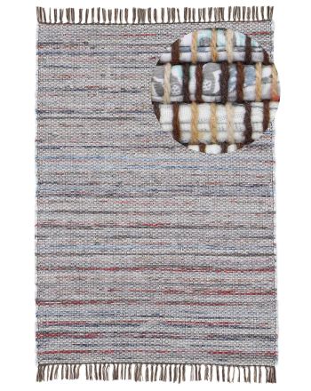 Tappeto a tessitura Kilim Chindi Marrone