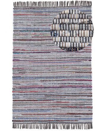 Tappeto a tessitura Kilim Chindi Grigio