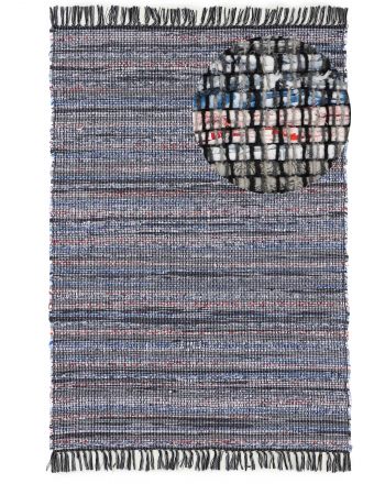 Tappeto a tessitura Kilim Chindi Schwarz