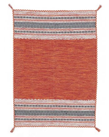 Tappeto a tessitura Kilim Azizi Arancio