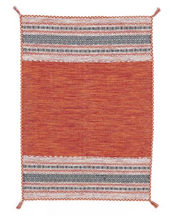 Tappeto a tessitura Kilim Azizi Arancio