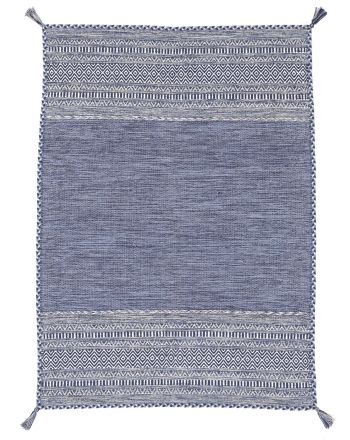 Tappeto a tessitura Kilim Azizi Blu