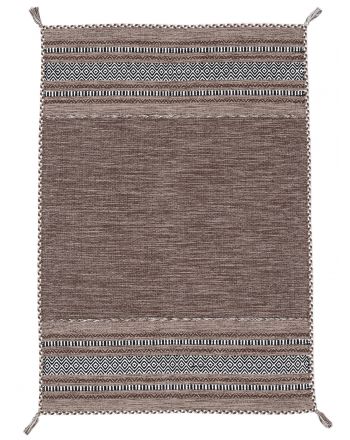 Tappeto a tessitura Kilim Azizi Marrone