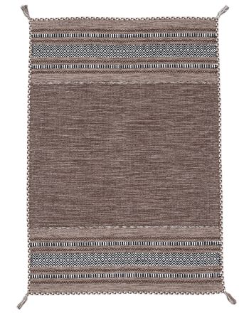 Tappeto a tessitura Kilim Azizi Marrone