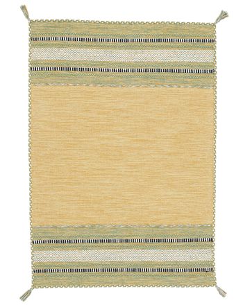 Tappeto a tessitura Kilim Azizi Giallo