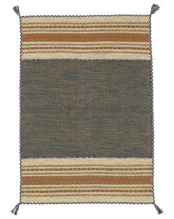 Tappeto a tessitura Kilim Azizi Verde