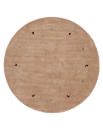 Tappeto di lana Gabbeh Uni rotondo Beige