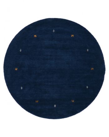 Tappeto di lana Gabbeh Uni rotondo Blu