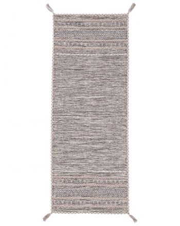 Tappeto a tessitura Kilim Azizi passatoia Beige