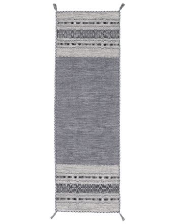 Tappeto a tessitura Kilim Azizi passatoia Grigio