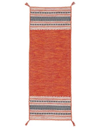 Tappeto a tessitura Kilim Azizi passatoia Arancio