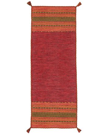 Tappeto a tessitura Kilim Azizi passatoia Rosso