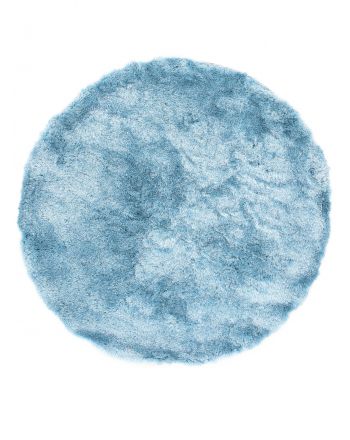Tappeto a pelo lungo Breeze rotondo Blu chiaro