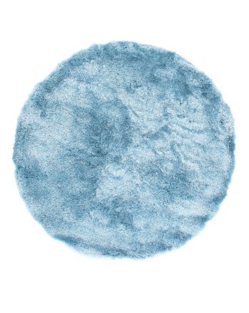 Tappeto a pelo lungo Breeze rotondo Blu chiaro