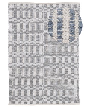 Tappeto a tessitura Kilim Oregan Grigio