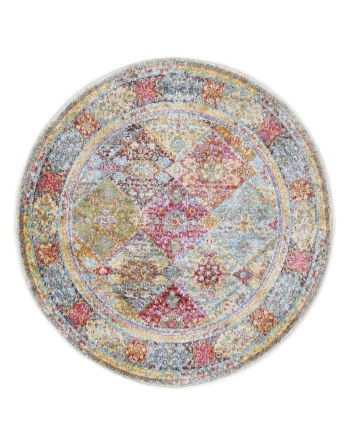 Tappeto Vintage Harleen rotondo Multicolor