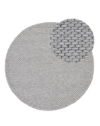 Tappeto di lana Sina rotondo Grigio chiaro
