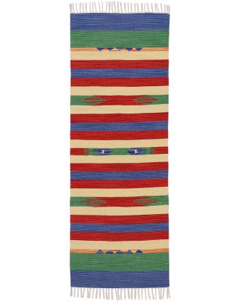 Tappeto a tessitura Kilim Samia passatoia Verde