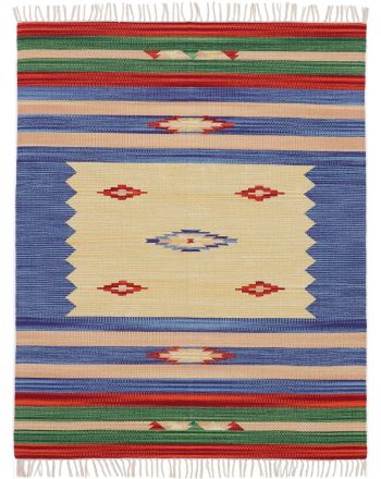 Tappeto a tessitura Kilim Mira Blu