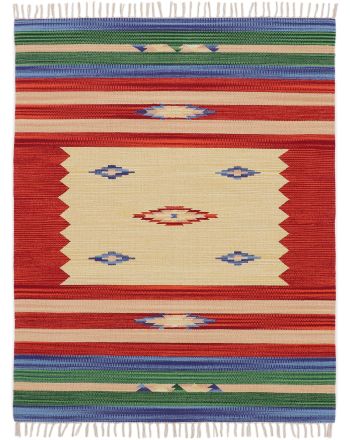 Tappeto a tessitura Kilim Mira Rosso