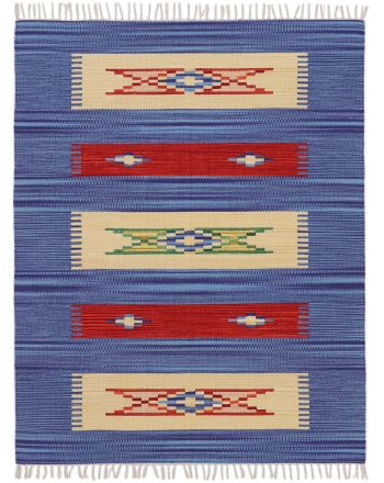 Tappeto a tessitura Kilim Tara Blu