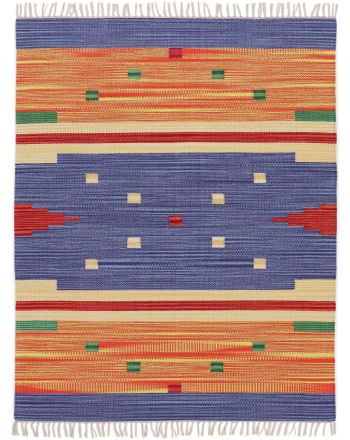 Tappeto a tessitura Kilim Amar Blu