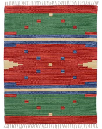 Tappeto a tessitura Kilim Amar Rosso