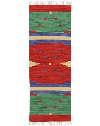 Tappeto a tessitura Kilim Amar passatoia Rosso
