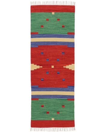 Tappeto a tessitura Kilim Amar passatoia Rosso