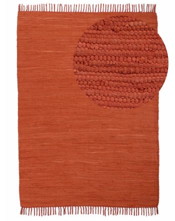 Tappeto a tessitura Kilim Chindi Uni Orange