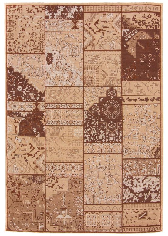 Tappeto a tessitura Kilim Patchwork Sofi Beige