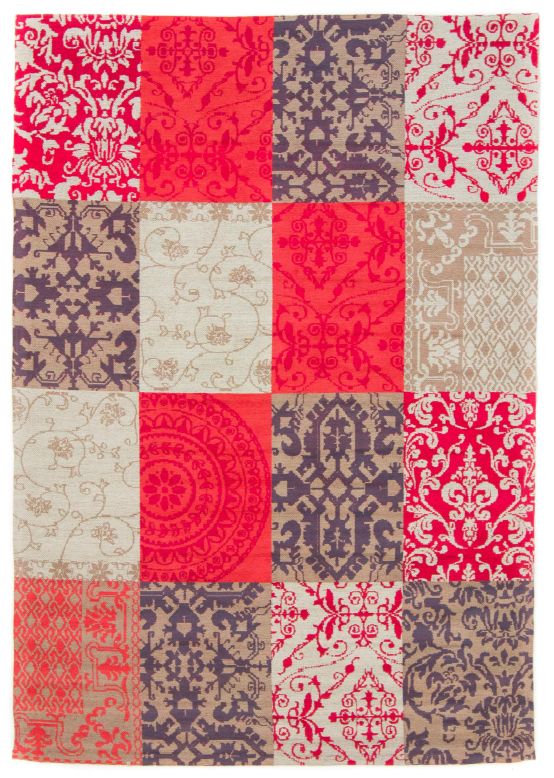Tappeto a tessitura Kilim Patchwork Lina Rosso