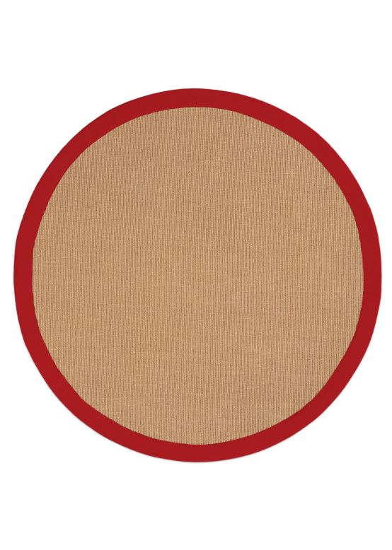Tappeto Sisal rotondo Rosso