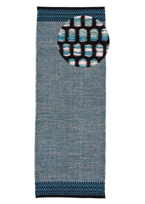 Tappeto a tessitura Kilim Mia passatoia Blu