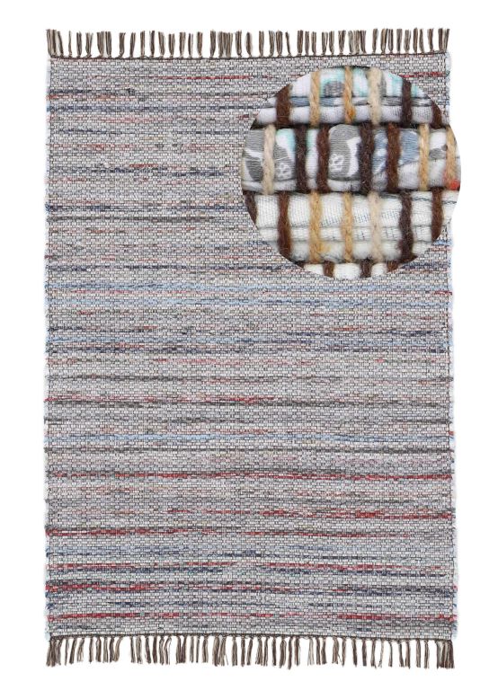 Tappeto a tessitura Kilim Chindi Marrone