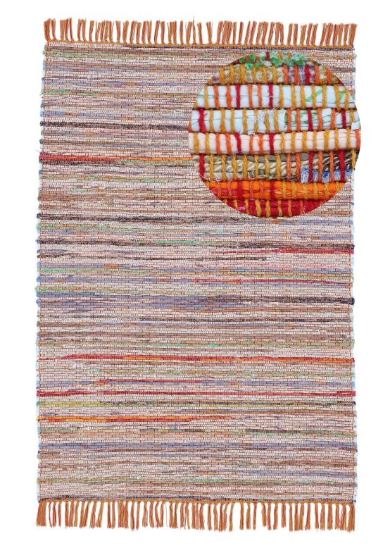 Tappeto a tessitura Kilim Chindi Arancio