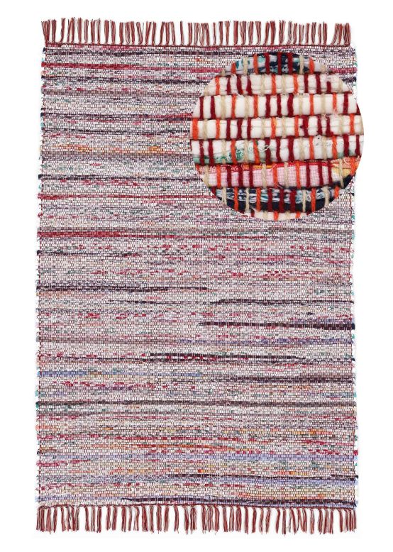 Tappeto a tessitura Kilim Chindi Rosso