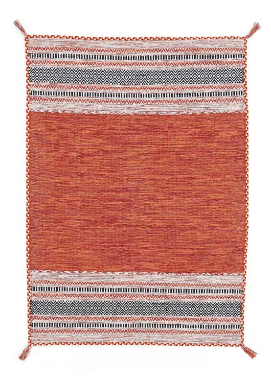 Tappeto a tessitura Kilim Azizi Arancio