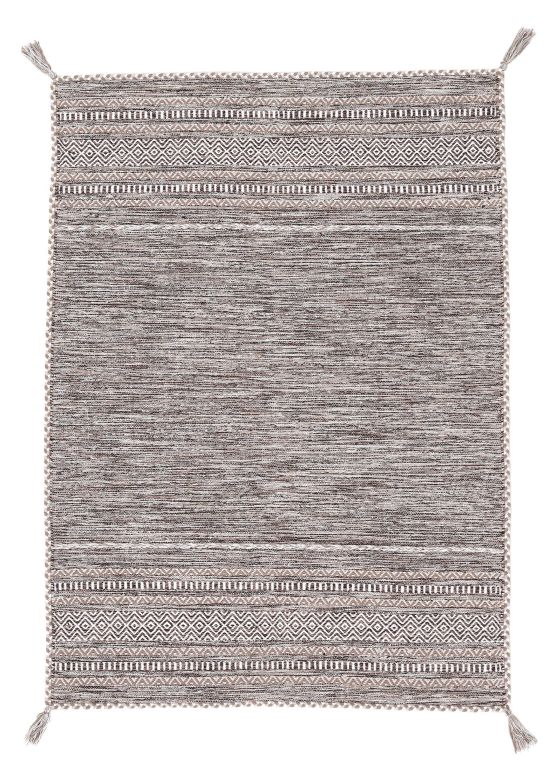 Tappeto a tessitura Kilim Azizi Beige