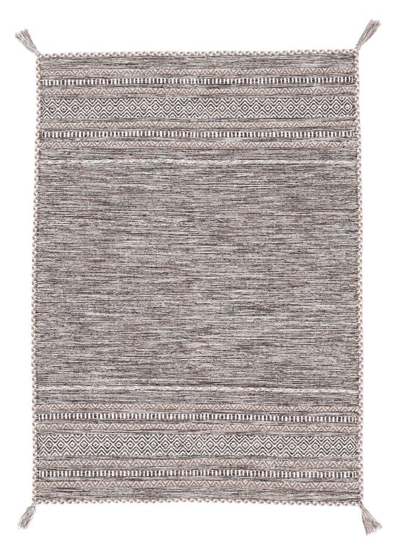 Tappeto a tessitura Kilim Azizi Beige