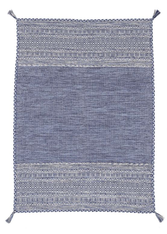 Tappeto a tessitura Kilim Azizi Blu