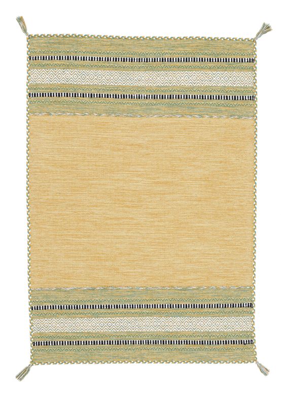 Tappeto a tessitura Kilim Azizi Giallo