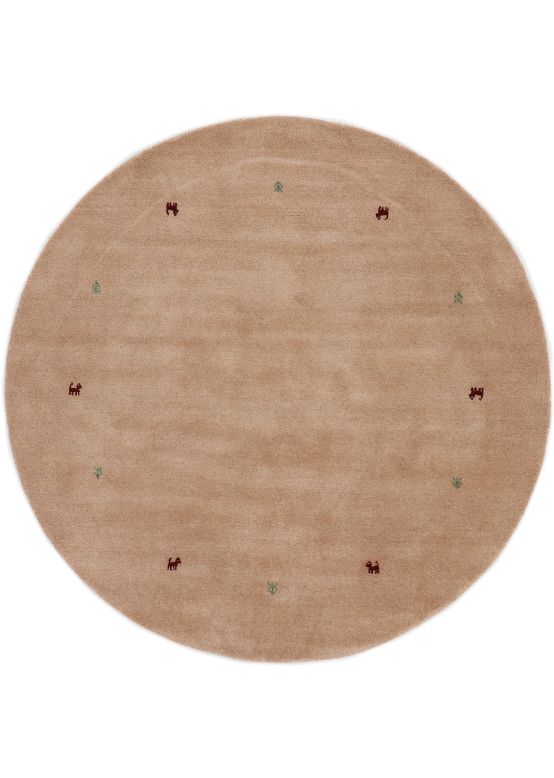 Tappeto di lana Gabbeh Uni rotondo Beige