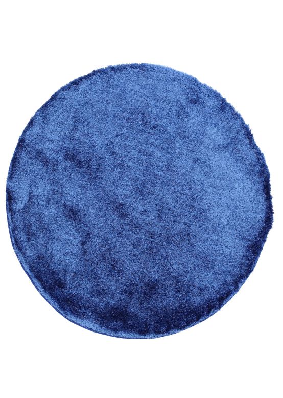 Tappeto a pelo lungo Breeze rotondo Blu
